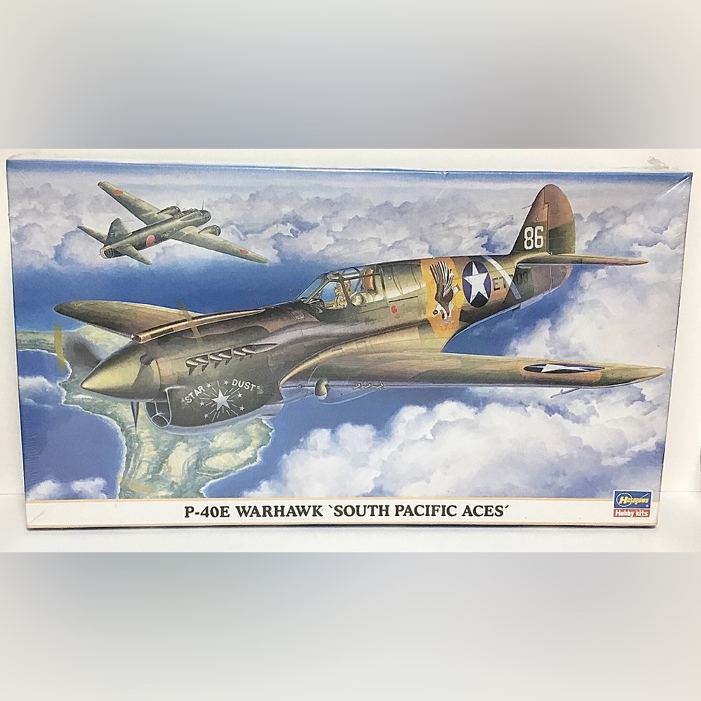 Factory Sealed Hasegawa P-40E Warhawk ‘South Pacific Aces’ Model Airplane Kit